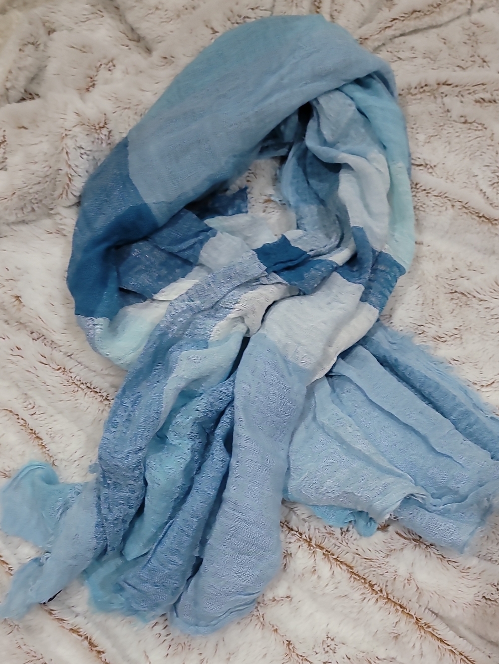 Lands' End Soft Sky Blue Ombre Scarf